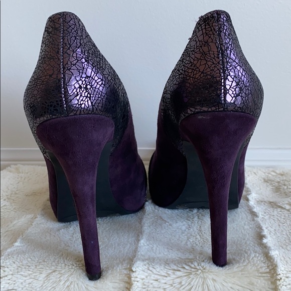 BCBG Purple Suede Platform Pumps - Picture 2 of 9
